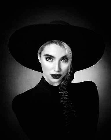 Tangled Up In Black Black Ornate Wood Framed Art Print with Double Matting by Punyet Miro, Carles