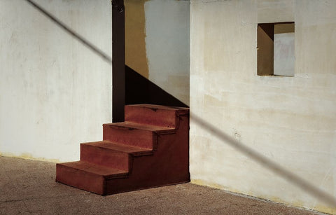 Stairs Black Ornate Wood Framed Art Print with Double Matting by Greco, Luigi