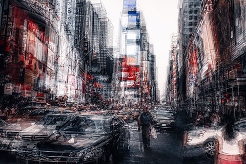 Urban Jungle Black Ornate Wood Framed Art Print with Double Matting by Carmine, II