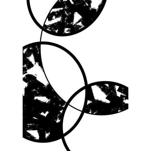 Bubbles Black Modern Wood Framed Art Print with Double Matting by 1x Studio II