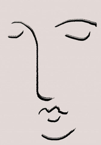 Closed Eyes White Modern Wood Framed Art Print with Double Matting by 1x Studio II