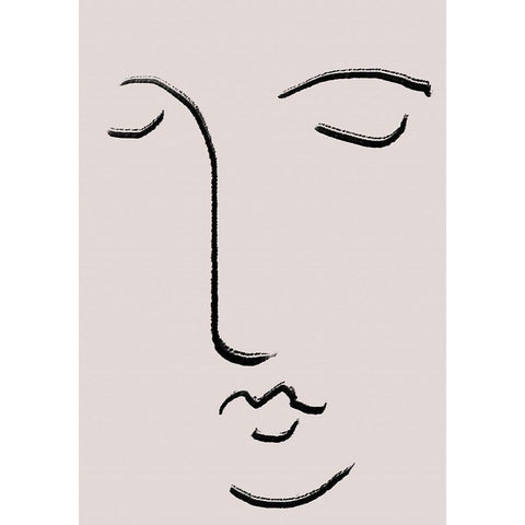 Closed Eyes Black Modern Wood Framed Art Print by 1x Studio II