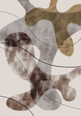 Brown Seaweed White Modern Wood Framed Art Print with Double Matting by 1x Studio II