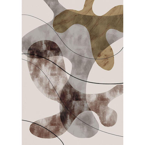 Brown Seaweed Black Modern Wood Framed Art Print by 1x Studio II