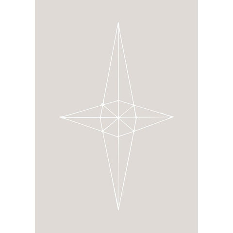 Grid Star Grey Gold Ornate Wood Framed Art Print with Double Matting by 1x Studio II