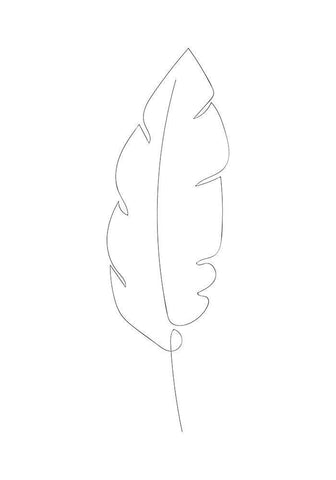 Banana Leaf White Modern Wood Framed Art Print with Double Matting by 1x Studio II