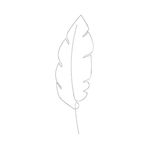 Banana Leaf Black Modern Wood Framed Art Print with Double Matting by 1x Studio II