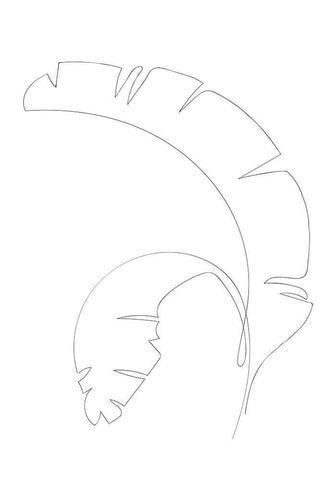 Banana Leaves White Modern Wood Framed Art Print with Double Matting by 1x Studio II