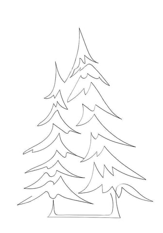 Pine Trees White Modern Wood Framed Art Print with Double Matting by 1x Studio II