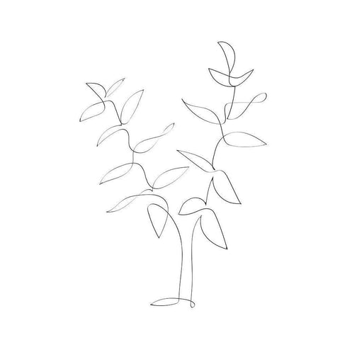 Standing Twigs Black Modern Wood Framed Art Print with Double Matting by 1x Studio II