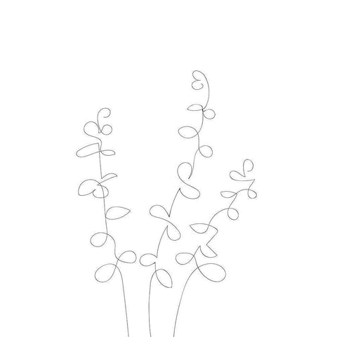 Eucalyptus Leaves Black Modern Wood Framed Art Print with Double Matting by 1x Studio II