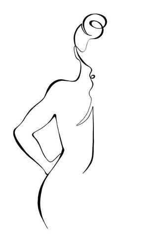 Back White Modern Wood Framed Art Print with Double Matting by 1x Studio II