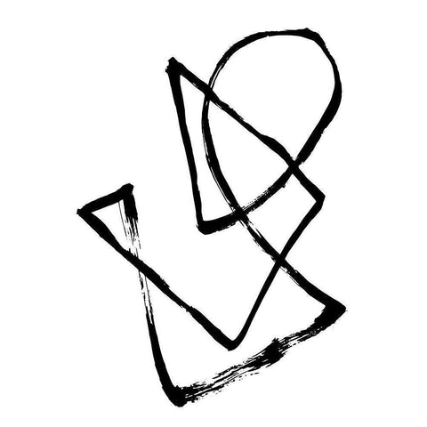 Confusion Black Modern Wood Framed Art Print with Double Matting by 1x Studio II