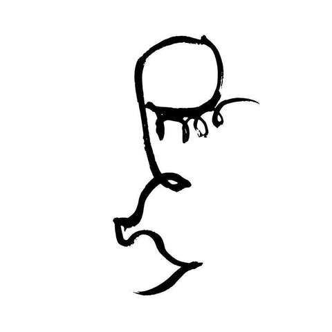 Half Face Black White Modern Wood Framed Art Print by 1x Studio II