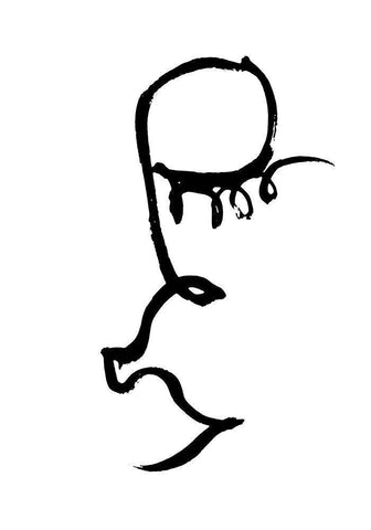 Half Face Black Black Ornate Wood Framed Art Print with Double Matting by 1x Studio II