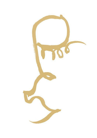 Half Face Gold Black Ornate Wood Framed Art Print with Double Matting by 1x Studio II