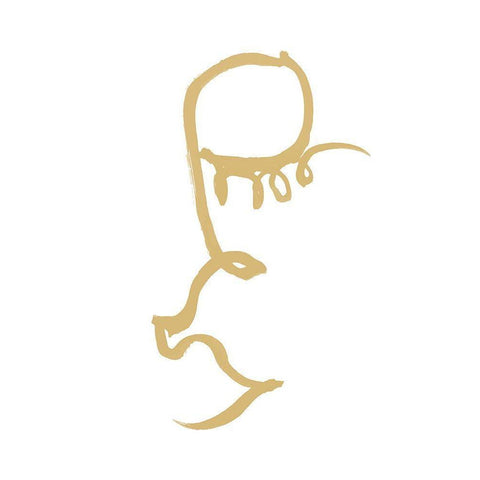 Half Face Gold White Modern Wood Framed Art Print by 1x Studio II