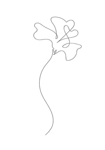 Flower White Modern Wood Framed Art Print with Double Matting by 1x Studio II