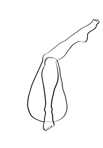 Legs White Modern Wood Framed Art Print with Double Matting by 1x Studio II