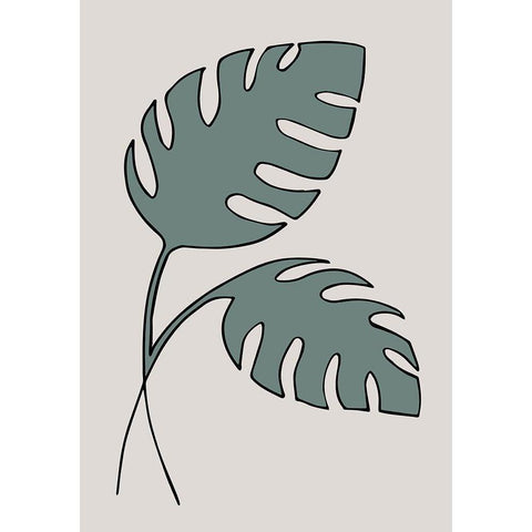 Monstera Cross Gold Ornate Wood Framed Art Print with Double Matting by 1x Studio II