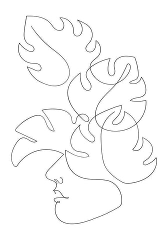 Monstera Crown Black Ornate Wood Framed Art Print with Double Matting by 1x Studio II