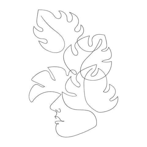 Monstera Crown Gold Ornate Wood Framed Art Print with Double Matting by 1x Studio II