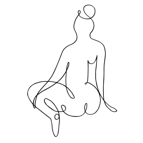 Nude Back White Modern Wood Framed Art Print by 1x Studio II