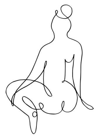 Nude Back White Modern Wood Framed Art Print with Double Matting by 1x Studio II