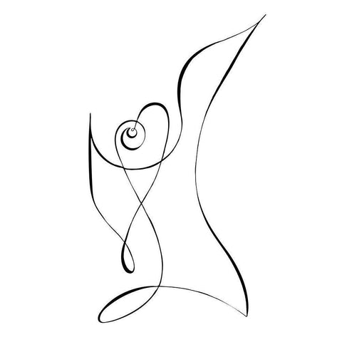 Heart Black Modern Wood Framed Art Print with Double Matting by 1x Studio II