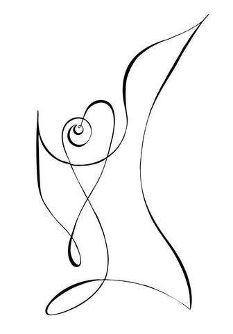 Heart Black Ornate Wood Framed Art Print with Double Matting by 1x Studio II