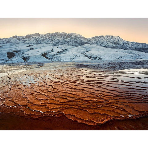 Badab-E Surt Texture Black Modern Wood Framed Art Print with Double Matting by Behzad, Majid