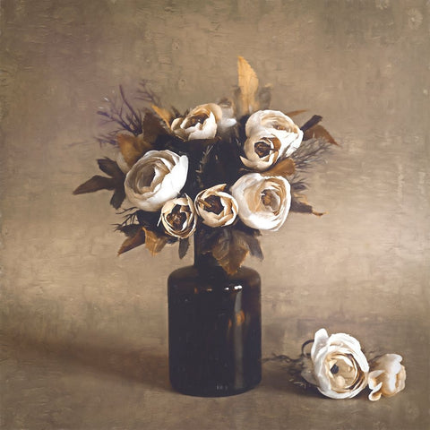 Days Pass White Modern Wood Framed Art Print with Double Matting by Kiral, Cicek