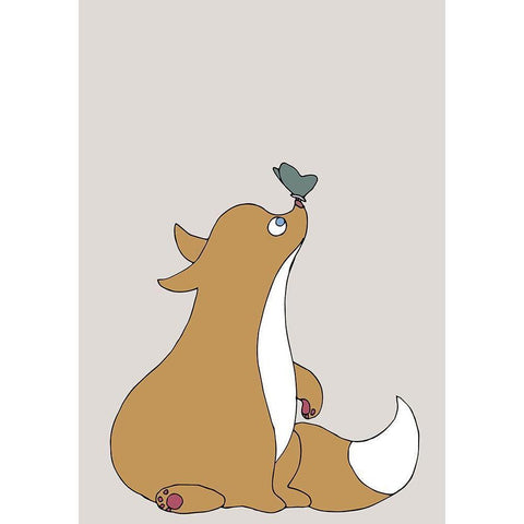 The Fox Black Modern Wood Framed Art Print with Double Matting by 1x Studio II