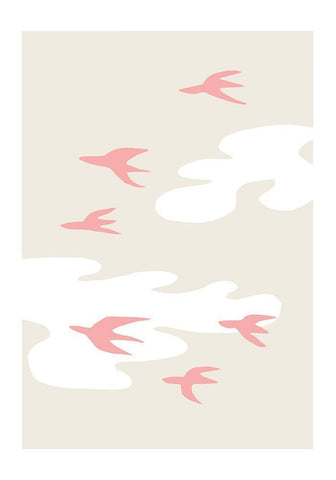 Birds Black Ornate Wood Framed Art Print with Double Matting by 1x Studio II