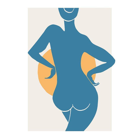 Blue Woman Black Modern Wood Framed Art Print with Double Matting by 1x Studio II