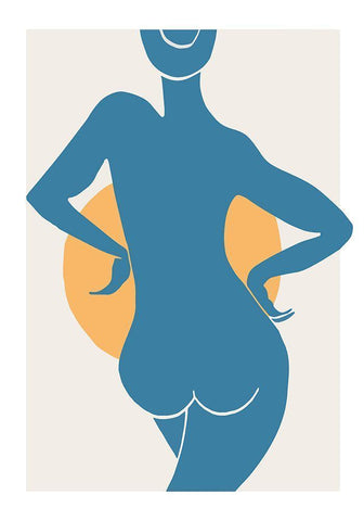 Blue Woman White Modern Wood Framed Art Print with Double Matting by 1x Studio II