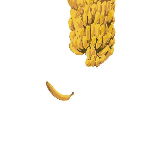 Bananas White Modern Wood Framed Art Print by 1x Studio II