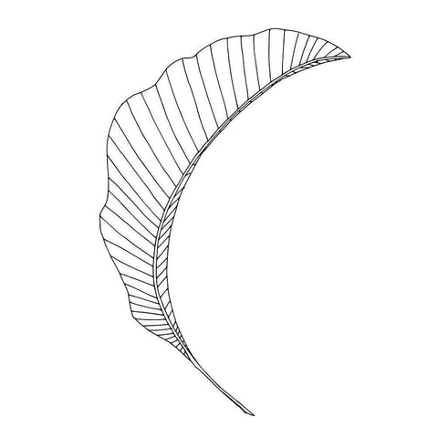 Banana Leaf Lines White Modern Wood Framed Art Print by 1x Studio II