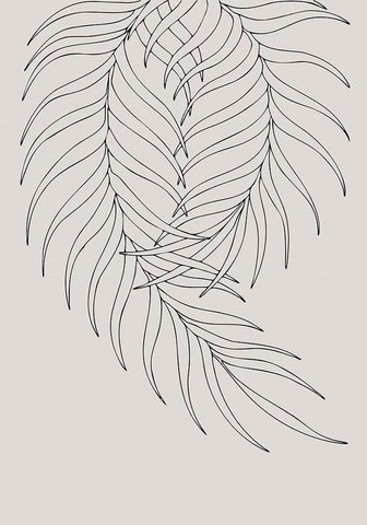 Leaf Frilly Pair White Modern Wood Framed Art Print with Double Matting by 1x Studio II