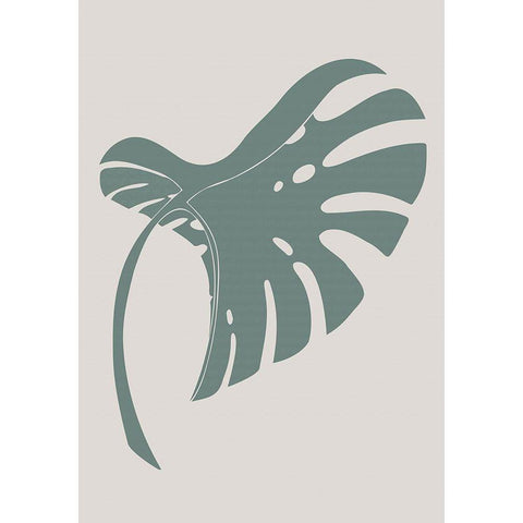 Monstera Bent Green Gold Ornate Wood Framed Art Print with Double Matting by 1x Studio II