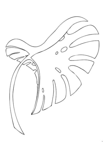 Monstera Bent White White Modern Wood Framed Art Print with Double Matting by 1x Studio II