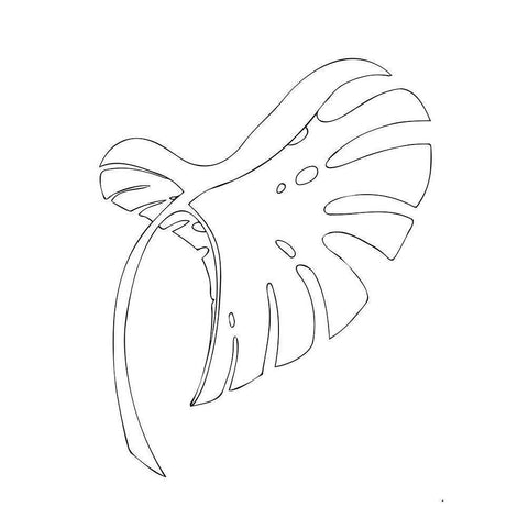 Monstera Bent White Gold Ornate Wood Framed Art Print with Double Matting by 1x Studio II