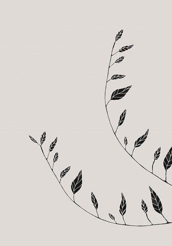 Wavy Branches Black Ornate Wood Framed Art Print with Double Matting by 1x Studio II