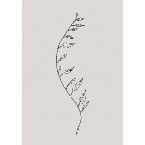 Wavy Branch Black Black Modern Wood Framed Art Print with Double Matting by 1x Studio II