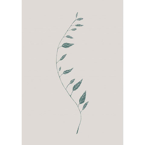 Wavy Branch Green Gold Ornate Wood Framed Art Print with Double Matting by 1x Studio II