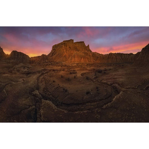 Badlands Black Modern Wood Framed Art Print by Martin Castan, David