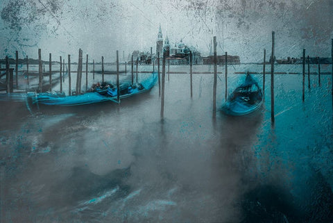 Venice White Modern Wood Framed Art Print with Double Matting by Chiriaco, Carmine