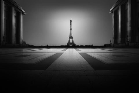 Rise I White Modern Wood Framed Art Print with Double Matting by InTheMoment