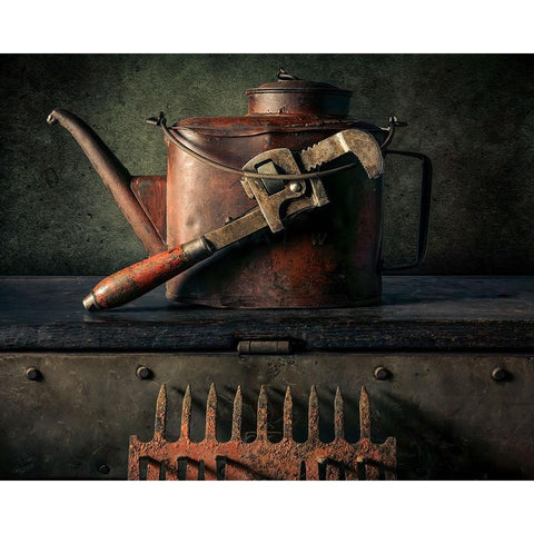 Resting Tools White Modern Wood Framed Art Print by Kinney, Jon