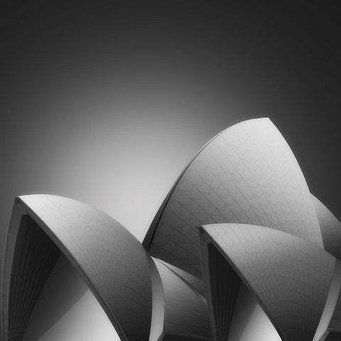 Sydney Opera House Black Modern Wood Framed Art Print with Double Matting by Askovic, Branko